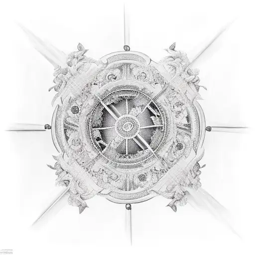 staircase to heaven gates tattoo design idea