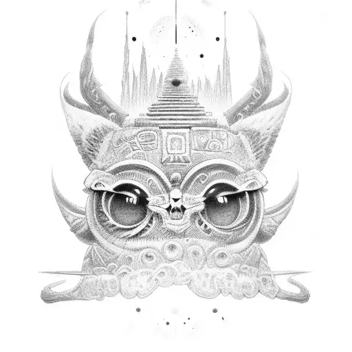 An intricate totem pole featuring various game characters tattoo design idea