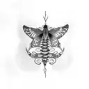 spine tattoo with words and koi fish/butterflies  tattoo design idea