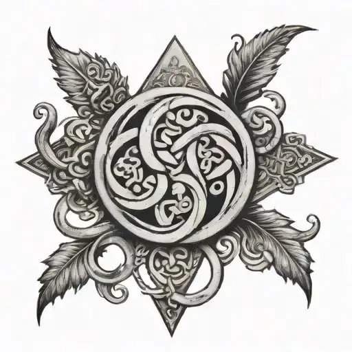 stoic symbols intertwined tattoo design idea