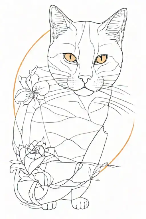 orange cat tattoo design idea