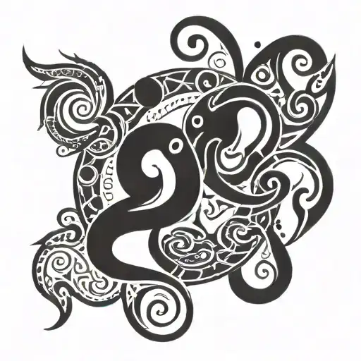 aquarius and capricorn zodiac sign tattoo design idea