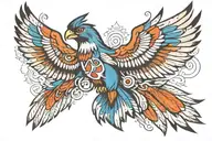 Native American thunderbird  tattoo design idea