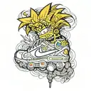 bart simpson dressed with nike tattoo design idea
