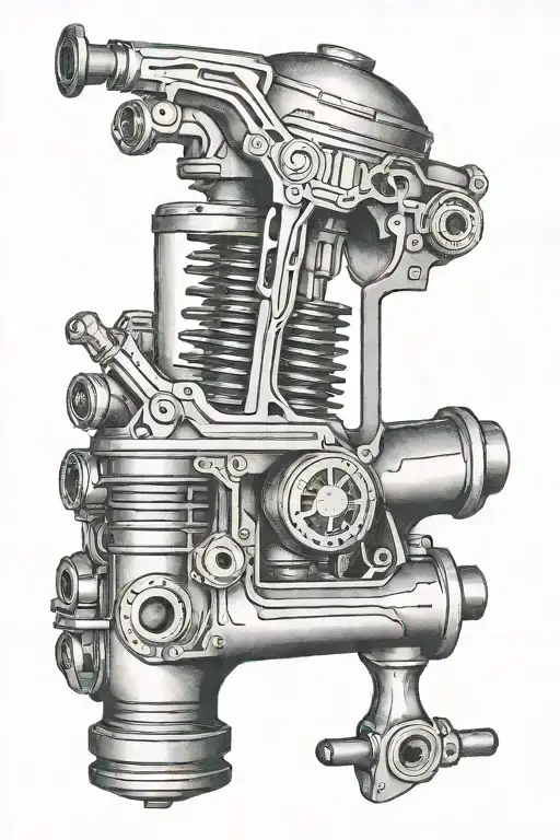 piston revolution counter tattoo design idea