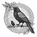 viking odin ravens Huginn and Muninn tattoo design idea