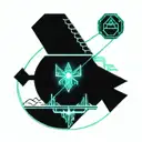 geometric fly fishing tattoo design idea