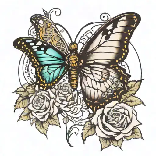jaia lifeline and butterfly   tattoo design idea