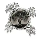 weeping willow tree tattoo design idea
