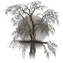 weeping willow tree tattoo design idea