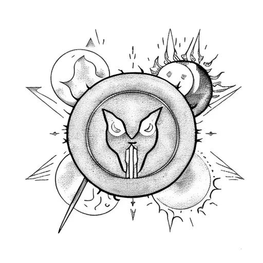 sun and moon tarot cards  tattoo design idea