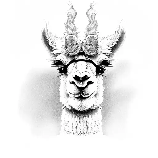 funny llama tattoo design idea