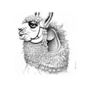 funny llama tattoo design idea
