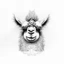 funny llama tattoo design idea