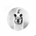 funny llama tattoo design idea