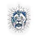 Lion Roaring With Crown Of Thorns tattoo design idea