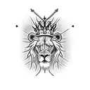 Lion Roaring With Crown Of Thorns tattoo design idea