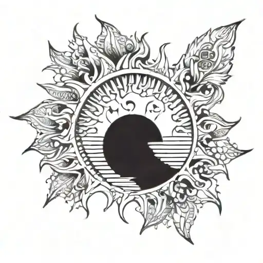 sun, lost loved one tattoo design idea