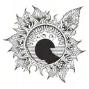 sun, lost loved one tattoo design idea