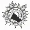 sun, lost loved one tattoo design idea