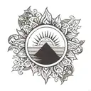sun, lost loved one tattoo design idea