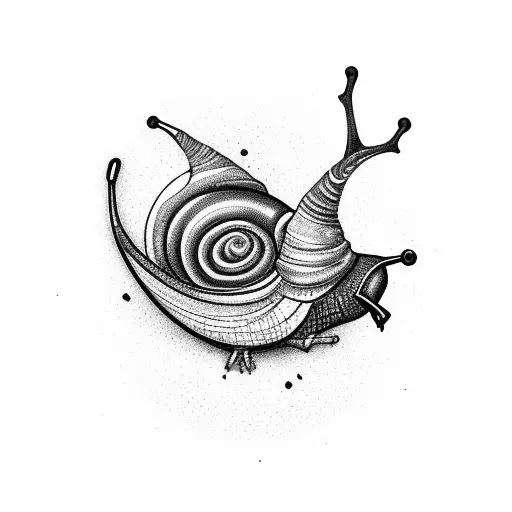 a snail with a gore knife tattoo design idea