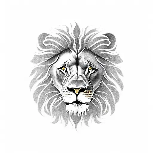 lion with clock tattoo design idea