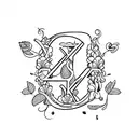 letters J and S tattoo design idea
