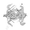letters J and S tattoo design idea