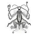 praying mantis with spaghetti and meatballs tattoo design idea