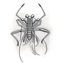 praying mantis with spaghetti and meatballs tattoo design idea