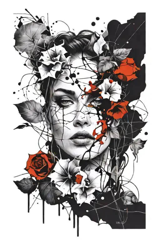 feminine inner demons morning glory  tattoo design idea