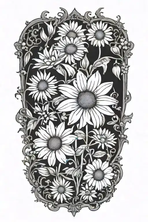 daisy flowers tattoo design idea