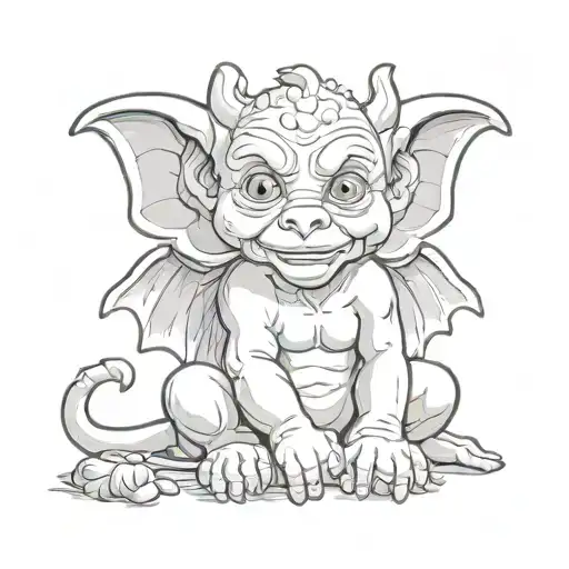 cute baby gargoyle tattoo design idea