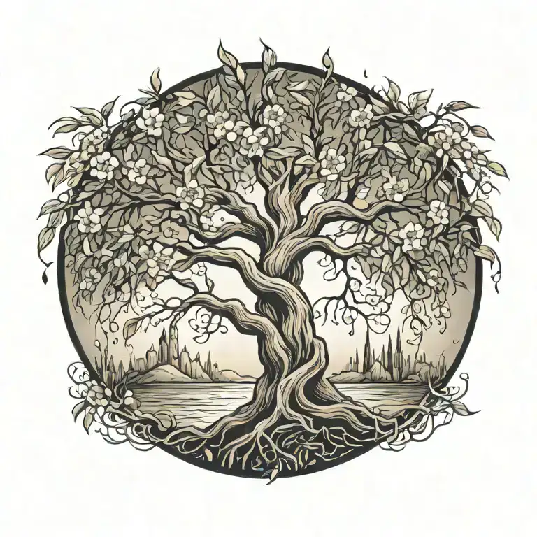 willow tree tattoo design idea
