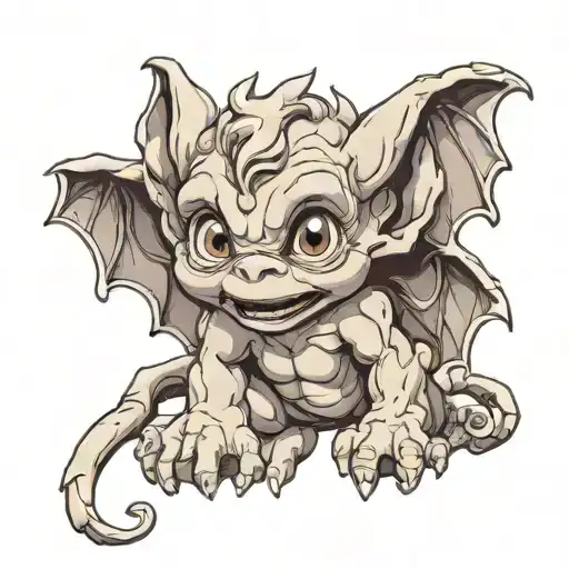 cute baby gargoyle tattoo design idea