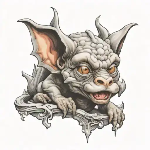 cute baby gargoyle tattoo design idea