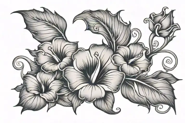 morning glory spiral tattoo design idea