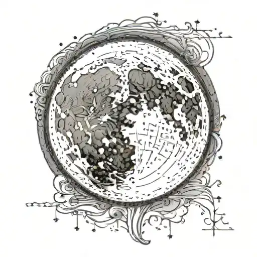 full moon tattoo design idea