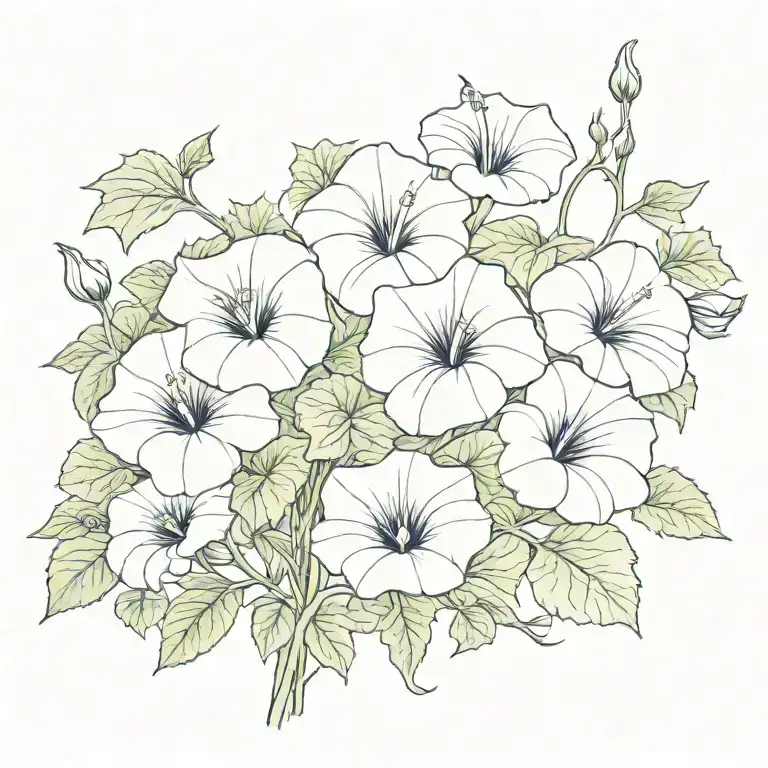 vine of morning glory tattoo design idea