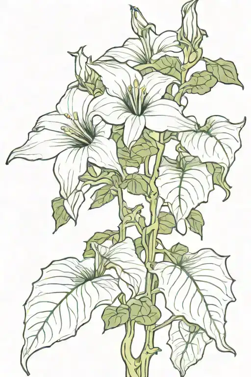 long moonflower vine tattoo design idea