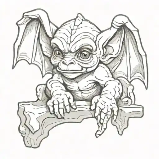 cute baby gargoyle tattoo design idea