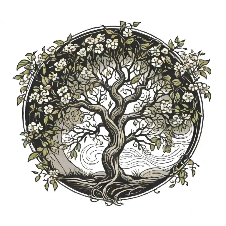 willow tree tattoo design idea