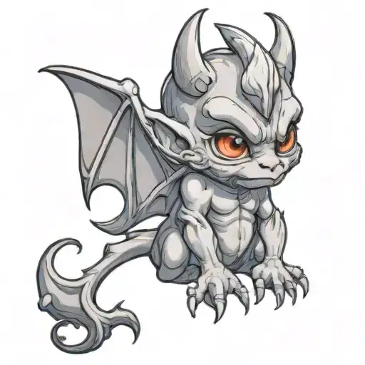cute baby gargoyle tattoo design idea
