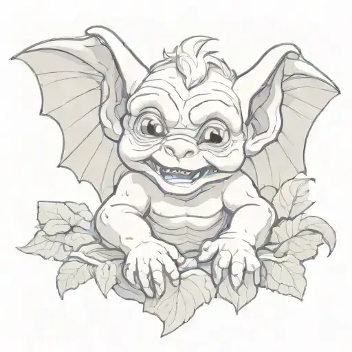 cute baby gargoyle tattoo design idea