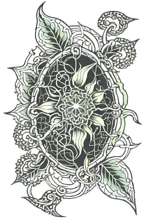 long thin moonflower vine tattoo design idea