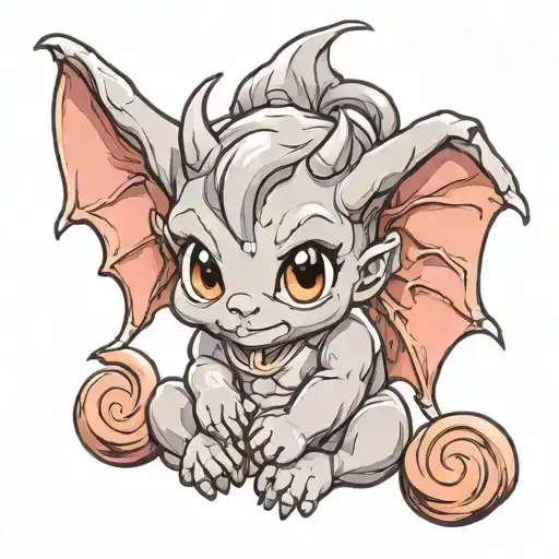 cute baby gargoyle tattoo design idea