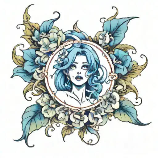 feminine inner demons morning glory  tattoo design idea
