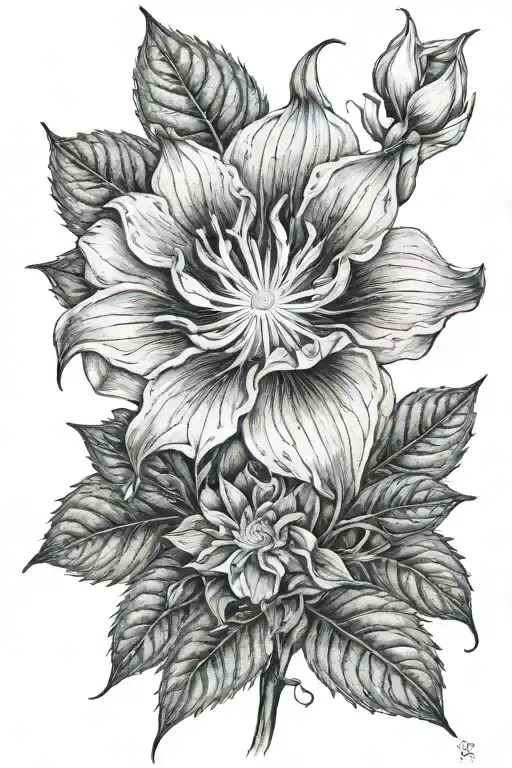 moonflower tattoo design idea