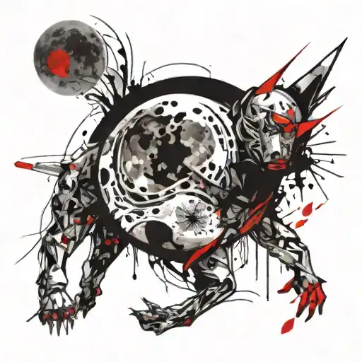 full moon tattoo design idea